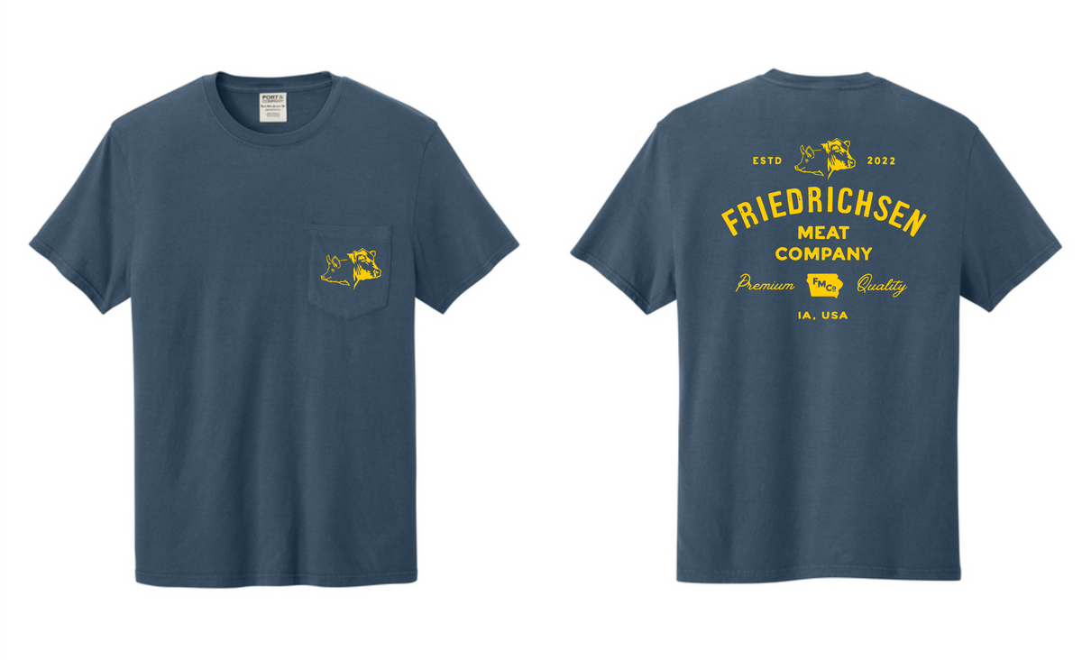 Friedrichsen Meat Co. Port & Co. Beach Wash Pocket Tee
