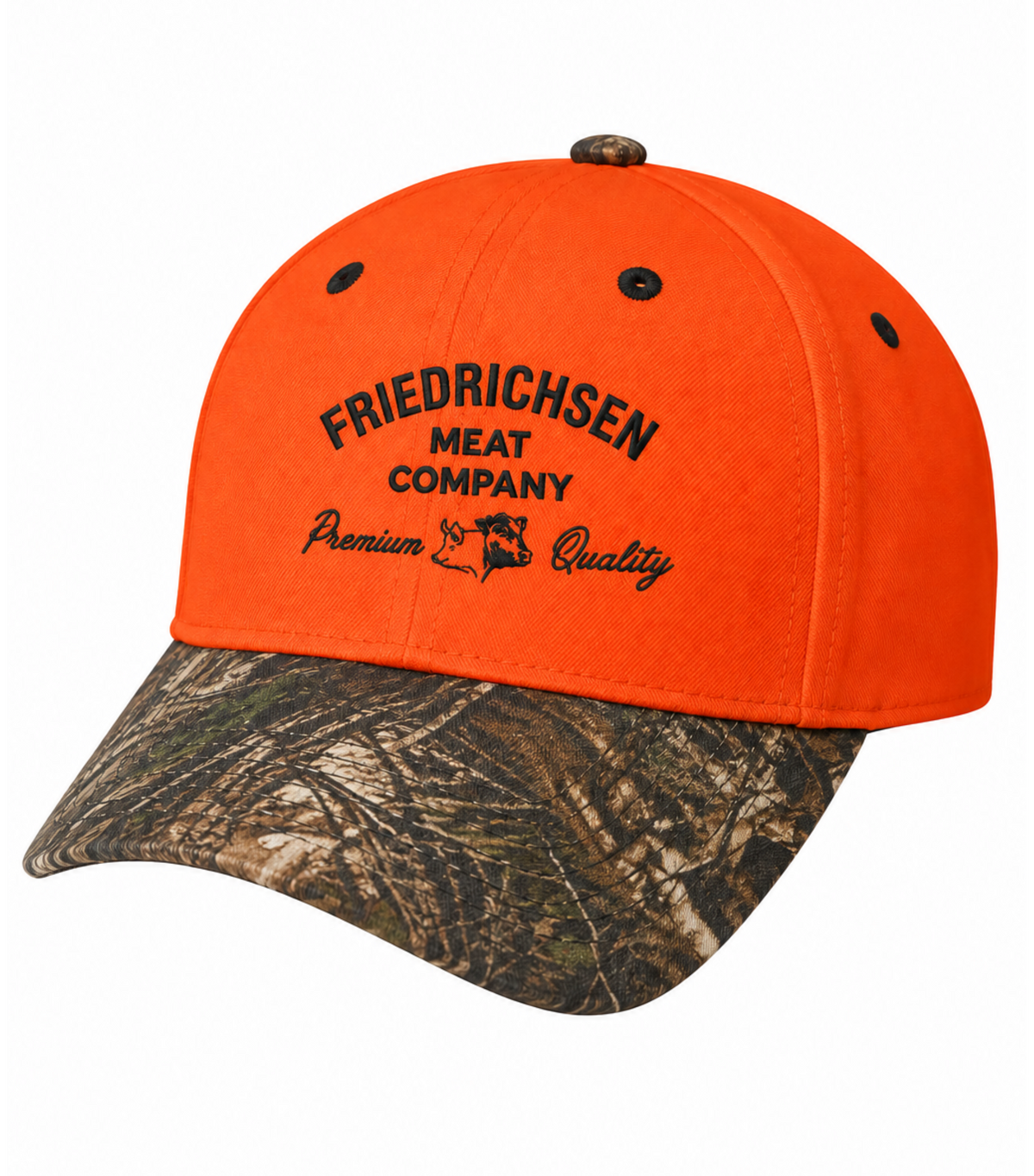 Friedrichsen Meat Co. Embroidered Camo Brim Hat