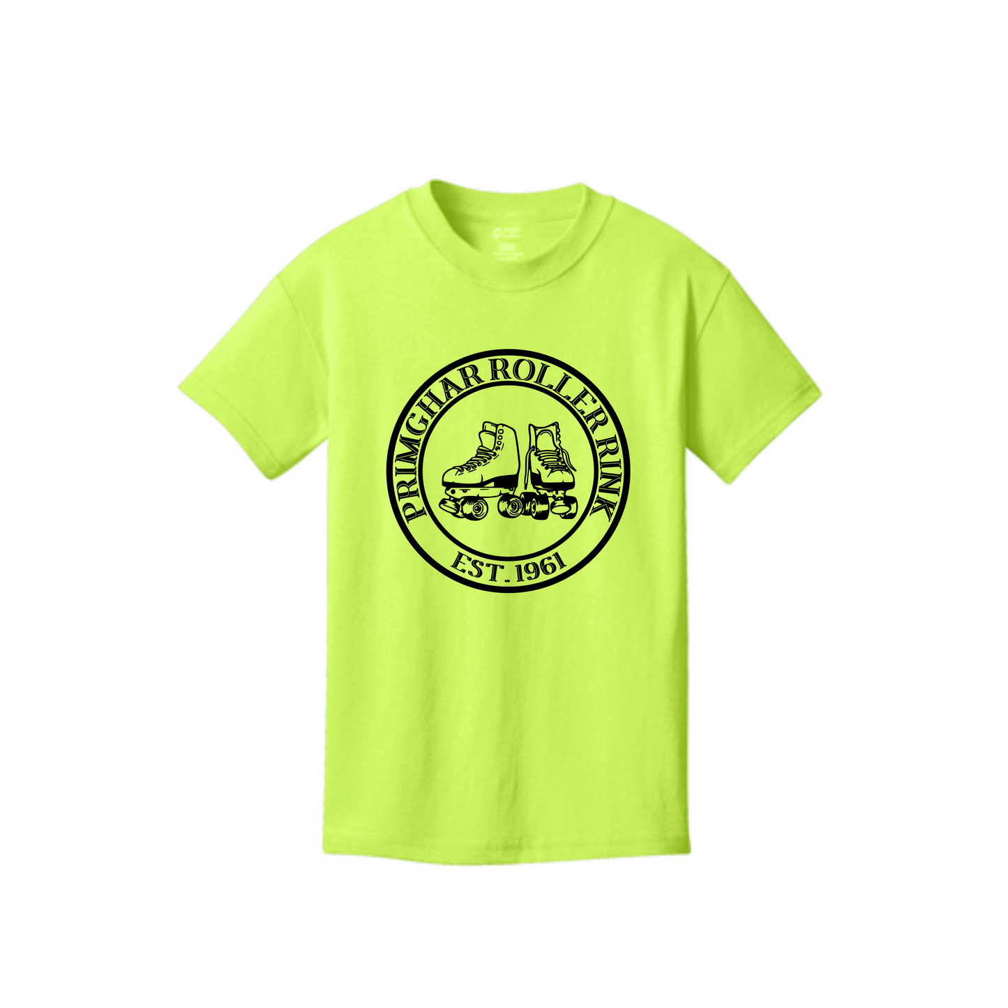 Primghar Skating Rink T-Shirt- Neon Yellow